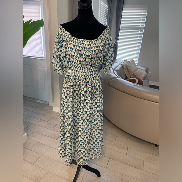 NWT Eddy Rosie Midi Nightgown Floral Puff Sleeve Midi Dress S - Picture 5 of 14